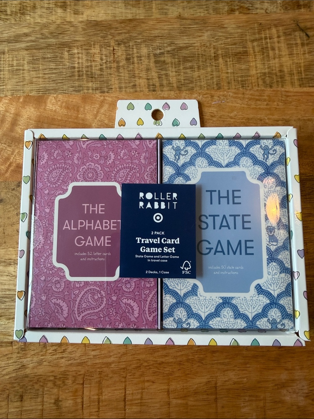 Roller Rabbit Pink & Blue Travel Card Game Duo